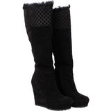 Gucci GG Suede Monogram High Boots (34)