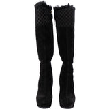 Gucci GG Suede Monogram High Boots (34)