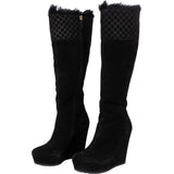 Gucci GG Suede Monogram High Boots (34)