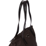 Prada Brown Nylon Triangle Handbag