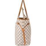 Louis Vuitton Damier Azur Monogram Neverfull MM Shopper Handbag