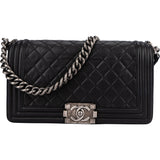 Chanel Quilted Lambskin Antique Boy Single Flap Crossbody Bag