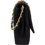 Chanel Quilted Cotton 24K Gold Single Flap Shoulder Bag