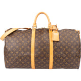 Louis Vuitton Canvas Monogram Keepall 55 Bandouliere
