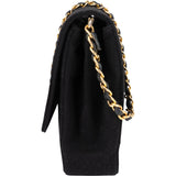 Chanel Quilted Cotton 24K Gold Single Flap Shoulder Bag