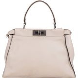 Fendi Grey Leather Peekaboo Handbag