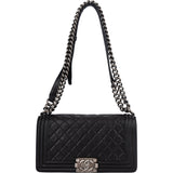 Chanel Quilted Lambskin Antique Boy Single Flap Crossbody Bag