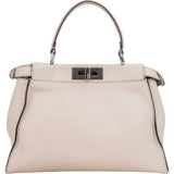 Fendi Grey Leather Peekaboo Handbag