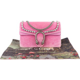 Gucci Pink Velvet Crystal Mini Dionysus Crossbody Bag