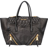 Miu Miu Black Leather Motorcycle Handbag