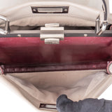 Fendi Grey Leather Peekaboo Handbag