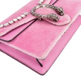 Gucci Pink Velvet Crystal Mini Dionysus Crossbody Bag