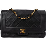 Chanel Quilted Lambskin 24K Gold Single Flap Crossbody Bag