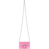 Gucci Pink Velvet Crystal Mini Dionysus Crossbody Bag
