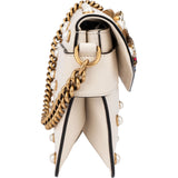 Gucci White Leather Queen Margaret Bee Shoulder Bag