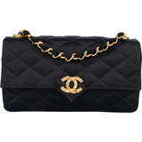 Chanel Quilted Velvet Crystal Single Flap Crossbody Bag