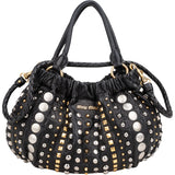 Miu Miu Heavy Rivet Details Leather Handbag