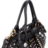 Miu Miu Heavy Rivet Details Leather Handbag