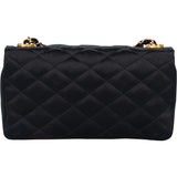 Chanel Quilted Velvet Crystal Single Flap Crossbody Bag