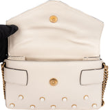 Gucci White Leather Queen Margaret Bee Shoulder Bag