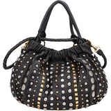 Miu Miu Heavy Rivet Details Leather Handbag