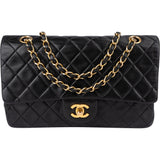 Chanel Quilted Lambskin 24k Gold Medium Double Flap Crossbody Bag