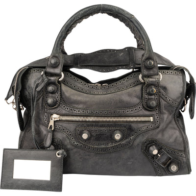 Balenciaga Black Leather Classic City Handbag