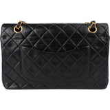 Chanel Quilted Lambskin 24k Gold Medium Double Flap Crossbody Bag