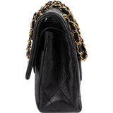 Chanel Quilted Lambskin 24k Gold Medium Double Flap Crossbody Bag
