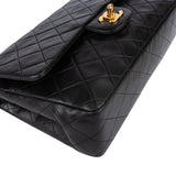 Chanel Quilted Lambskin 24k Gold Medium Double Flap Crossbody Bag