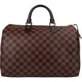 Louis Vuitton Damier Ebene Monogram Speedy 35 Handbag