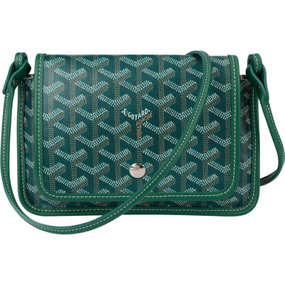 Goyard Green Goyardine Monogram Plumet Plat Crossbody Bag - vintageandkickz