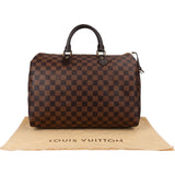 Louis Vuitton Damier Ebene Monogram Speedy 35 Handbag