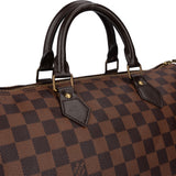 Louis Vuitton Damier Ebene Monogram Speedy 35 Handbag