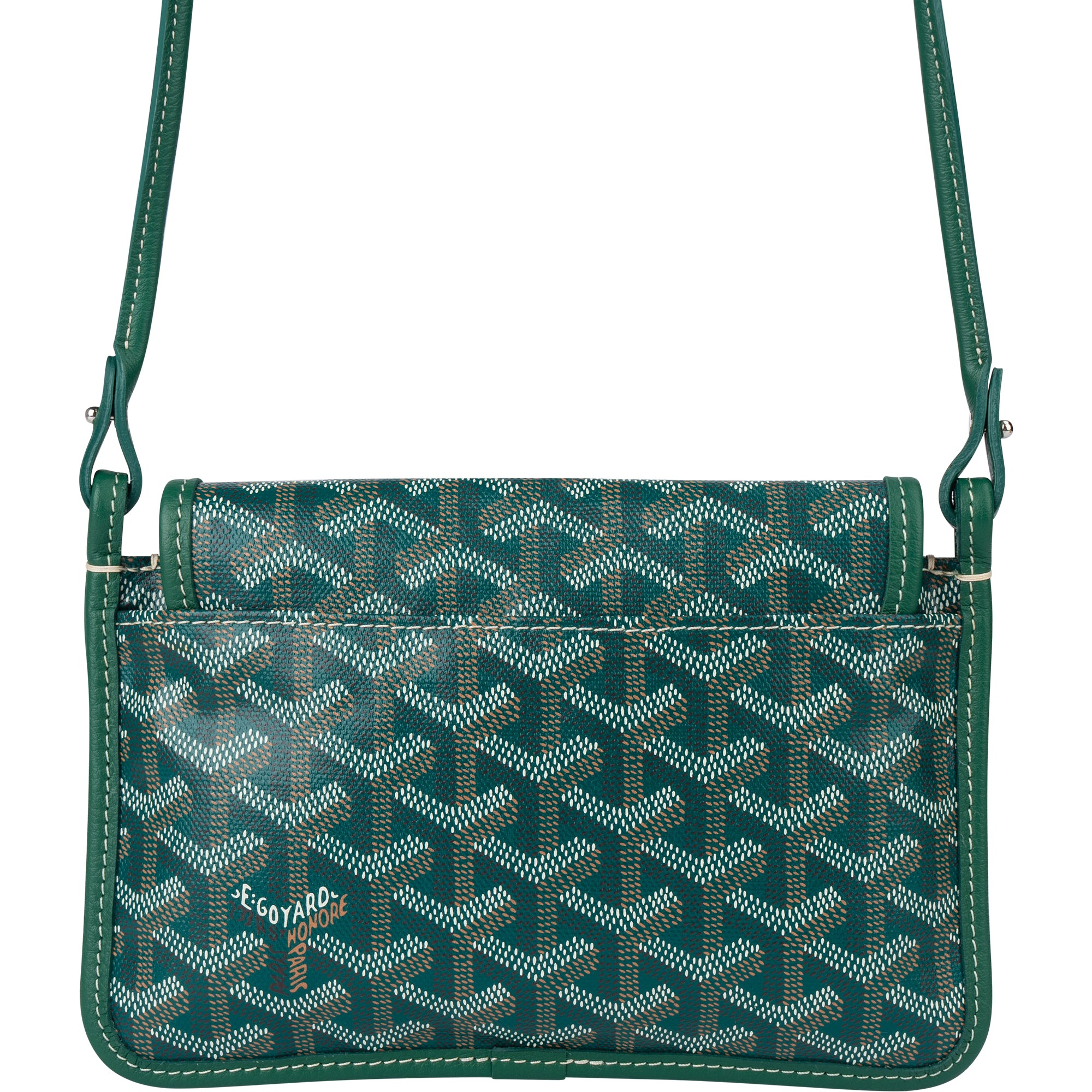Goyard Green Goyardine Monogram Plumet Plat Crossbody Bag - vintageandkickz