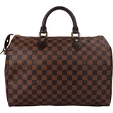 Louis Vuitton Damier Ebene Monogram Speedy 35 Handbag