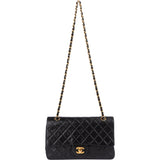 Chanel Quilted Lambskin 24k Gold Medium Double Flap Crossbody Bag