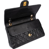Chanel Quilted Lambskin 24k Gold Medium Double Flap Crossbody Bag