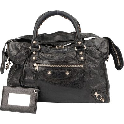 Balenciaga Black Leather City Handbag