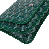 Goyard Green Goyardine Monogram Plumet Plat Crossbody Bag - vintageandkickz