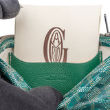 Goyard Green Goyardine Monogram Plumet Plat Crossbody Bag - vintageandkickz