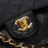 Chanel Quilted Lambskin 24K Gold Medium Double Flap Crossbody Bag