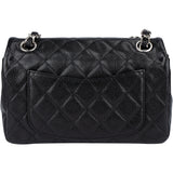 Chanel Quilted Caviar Leather Palladium Single Flap Crossbody Bag
