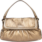 Fendi Golden Leather Zucca Chef Handbag