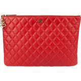 Chanel Quilted Lambskin CC Clutch