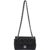 Chanel Quilted Caviar Leather Palladium Single Flap Crossbody Bag