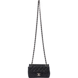 Chanel Quilted Caviar Leather Palladium Single Flap Crossbody Bag