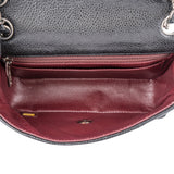 Chanel Quilted Caviar Leather Palladium Single Flap Crossbody Bag