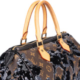 Louis Vuitton Fleur De Jais Monogram Pailletten Speedy 30 Handbag