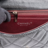Chanel Quilted Caviar Leather Palladium Single Flap Crossbody Bag